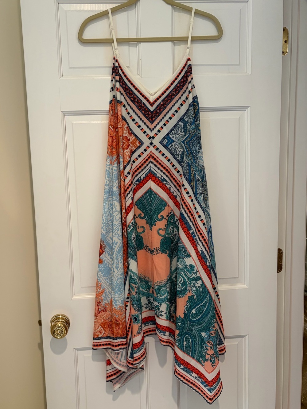 NWT Jealous Tomato South Moon Under Boho Paisley Print Handkerchief Slip Dress - Picture 2 of 10